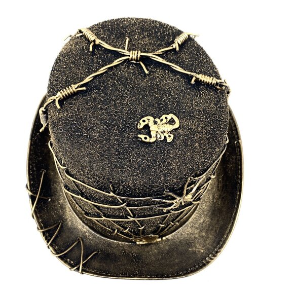 Steampunk Top Hat Metallic Scientist Time Traveler Halloween Costume Cosplay Hat - Picture 5 of 5